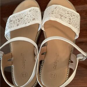 Cat & Jack Girls Size 13 White Lace Sandals